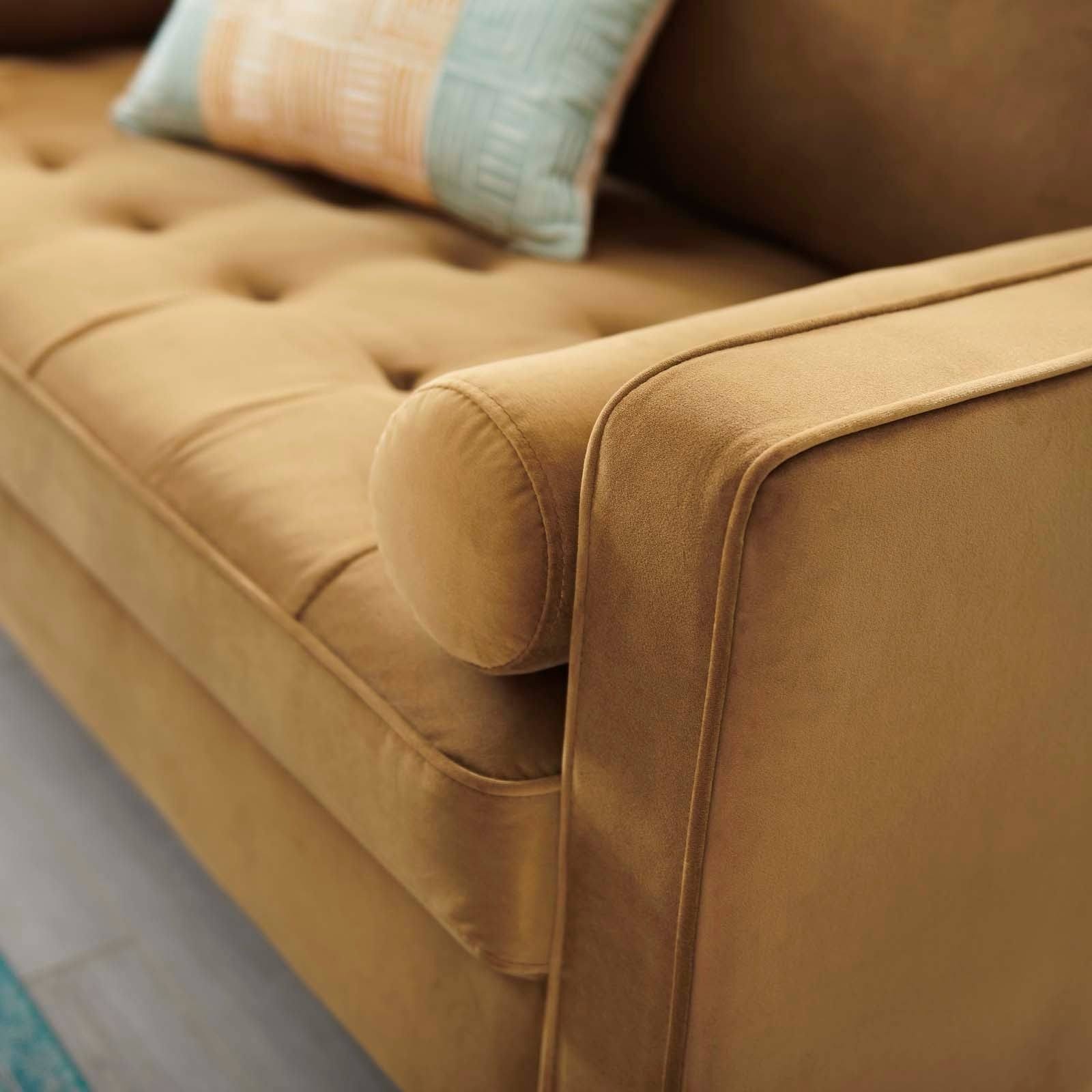 Navy Performance Velvet Loveseat D228993