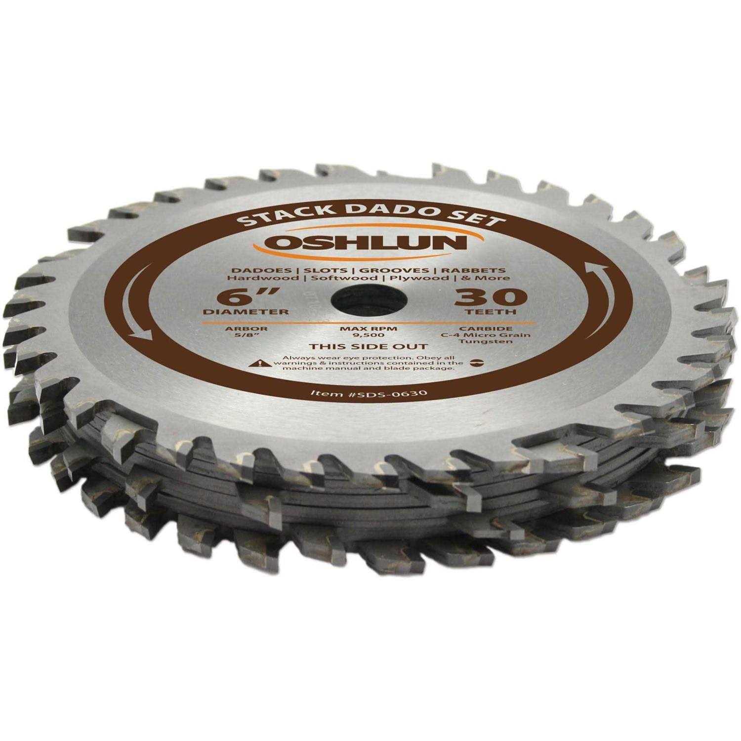 6-Inch 30 Tooth Stack Dado Set with 5/8-Inch Arbor N81335