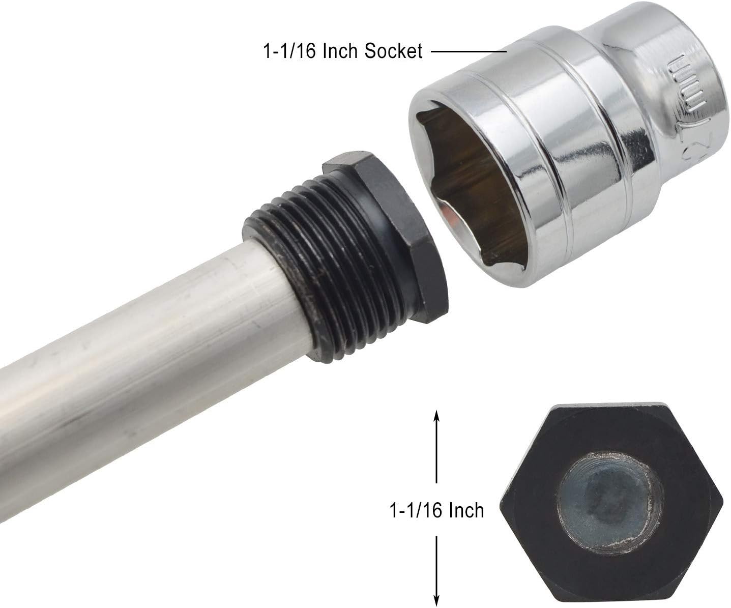 Magnesium Anode Rod with PTFE Thread Seal Tape, 9.25L x 3/4 NPT - 2 Pack Y824866