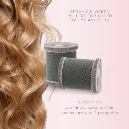 Ceramic Flocked Hot Rollers with Clips 2 inch Rollers R3633