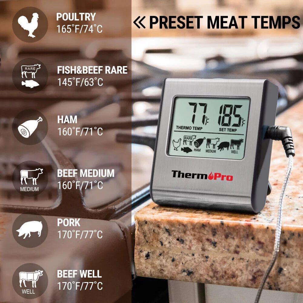Digital Cooking Meat Thermometer & Clock Timer P5760