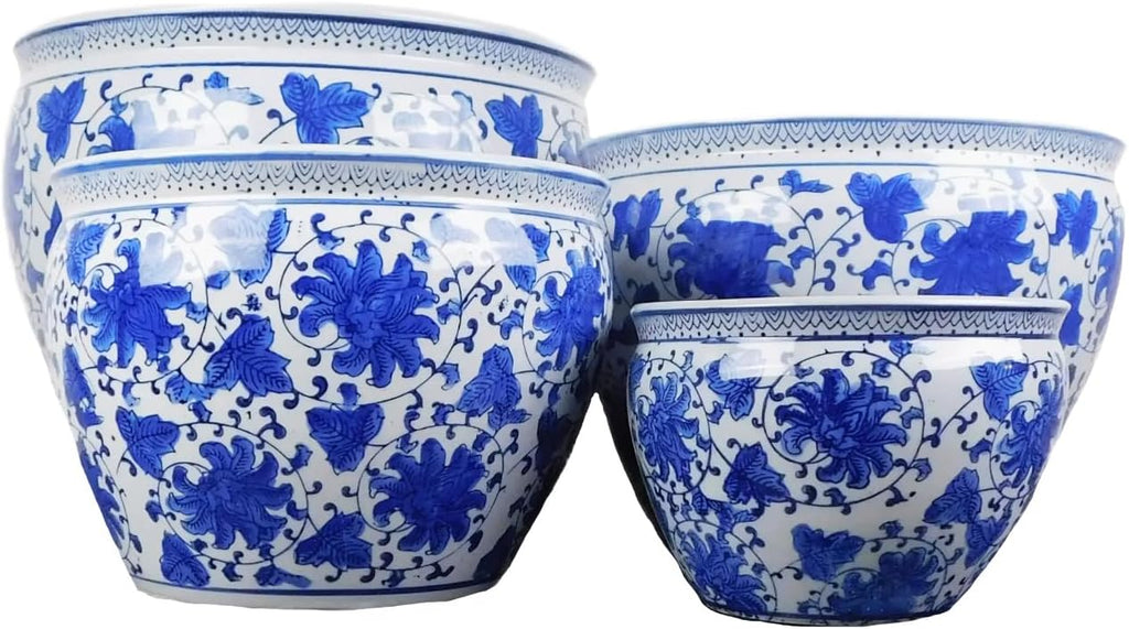 Blue and White Jardiniere W8282