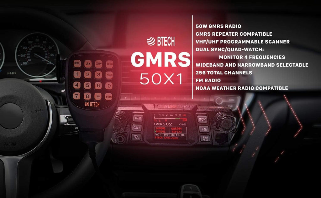 50 Watt GMRS Two-Way Radio with Dual Band Scanning Receiver I609985