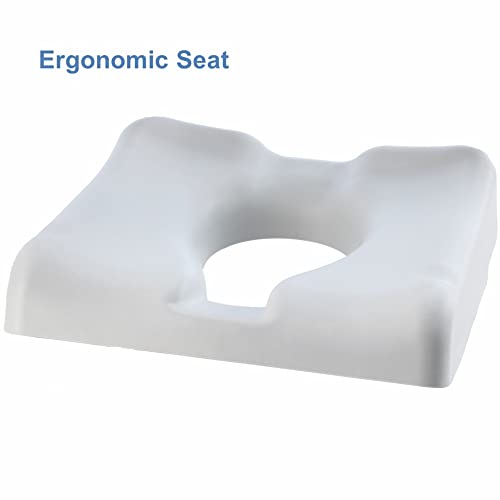 Shower and Commode Chair with Collection Pan, Lid and Pan Support Guide Rail L789