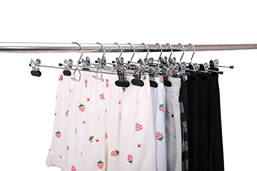 6 Pc Heavy Duty Metal Pants Hangers with Adjustable Clips Q3656