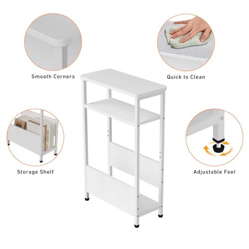 Faux White Marble 3 Tier Narrow Side Table C945820