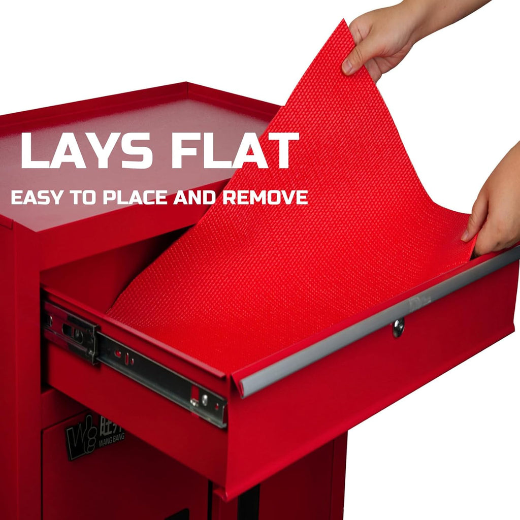 Red Non-Slip Heavy Duty Tool Box Liner 16 inch Wide x 18 ft L38761