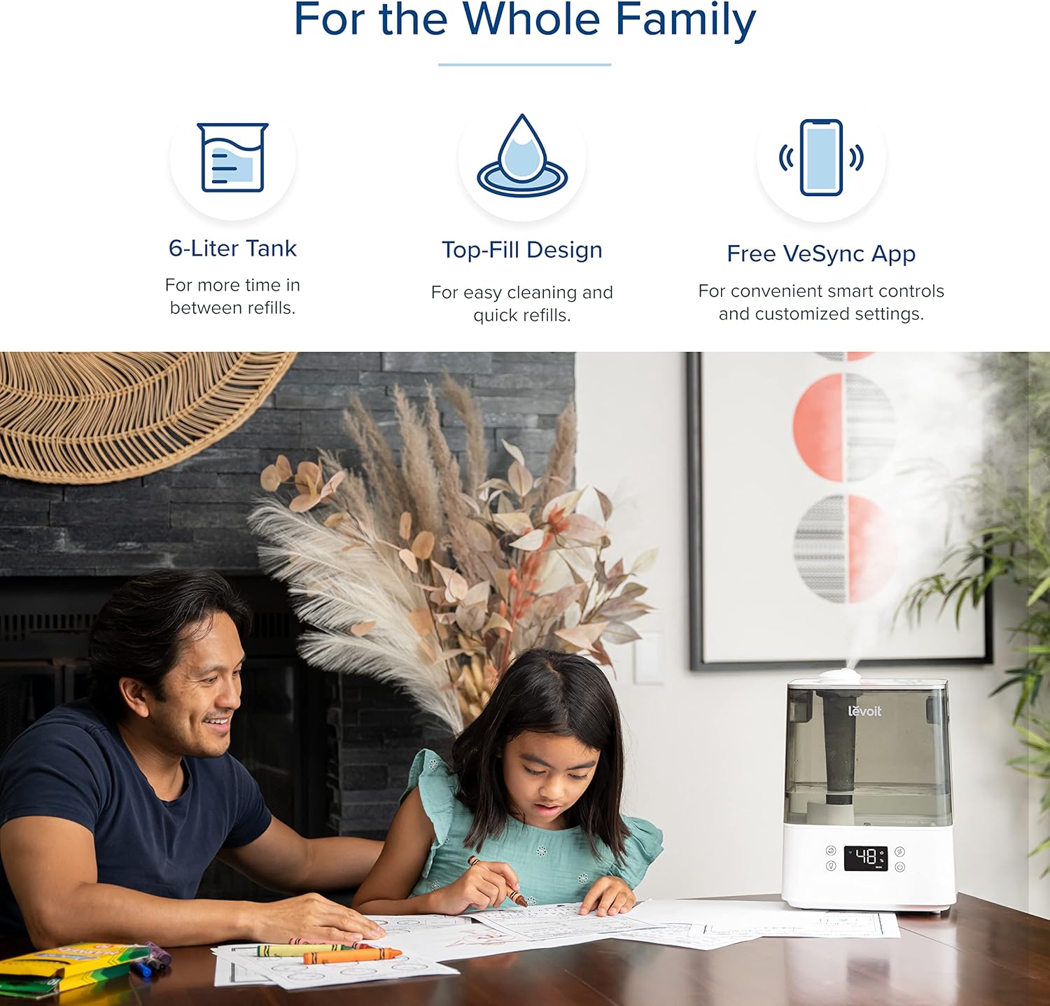 Gray 6L Ultrasonic Cool Mist Humidifier Q563236