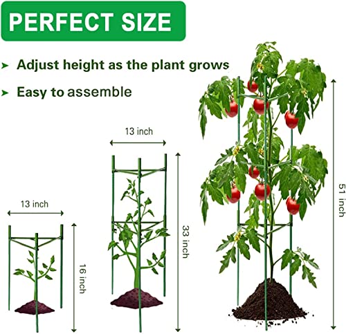 3 Packs Deformable 48inch Tomato Cages Plant Supports S3147