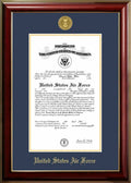 Classic Mahogany Frame with Gold Medallion D974