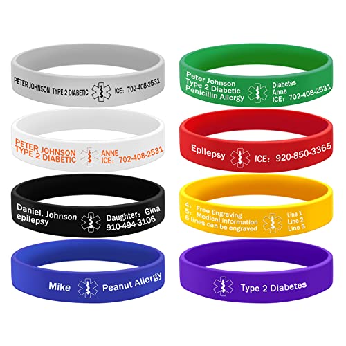 Waterproof Silicone Medical ID Bracelet A944