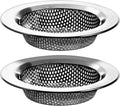2 Pack 4.5" Top / 3" Basket Stainless Steel Kitchen Sink Drain Strainer J84475