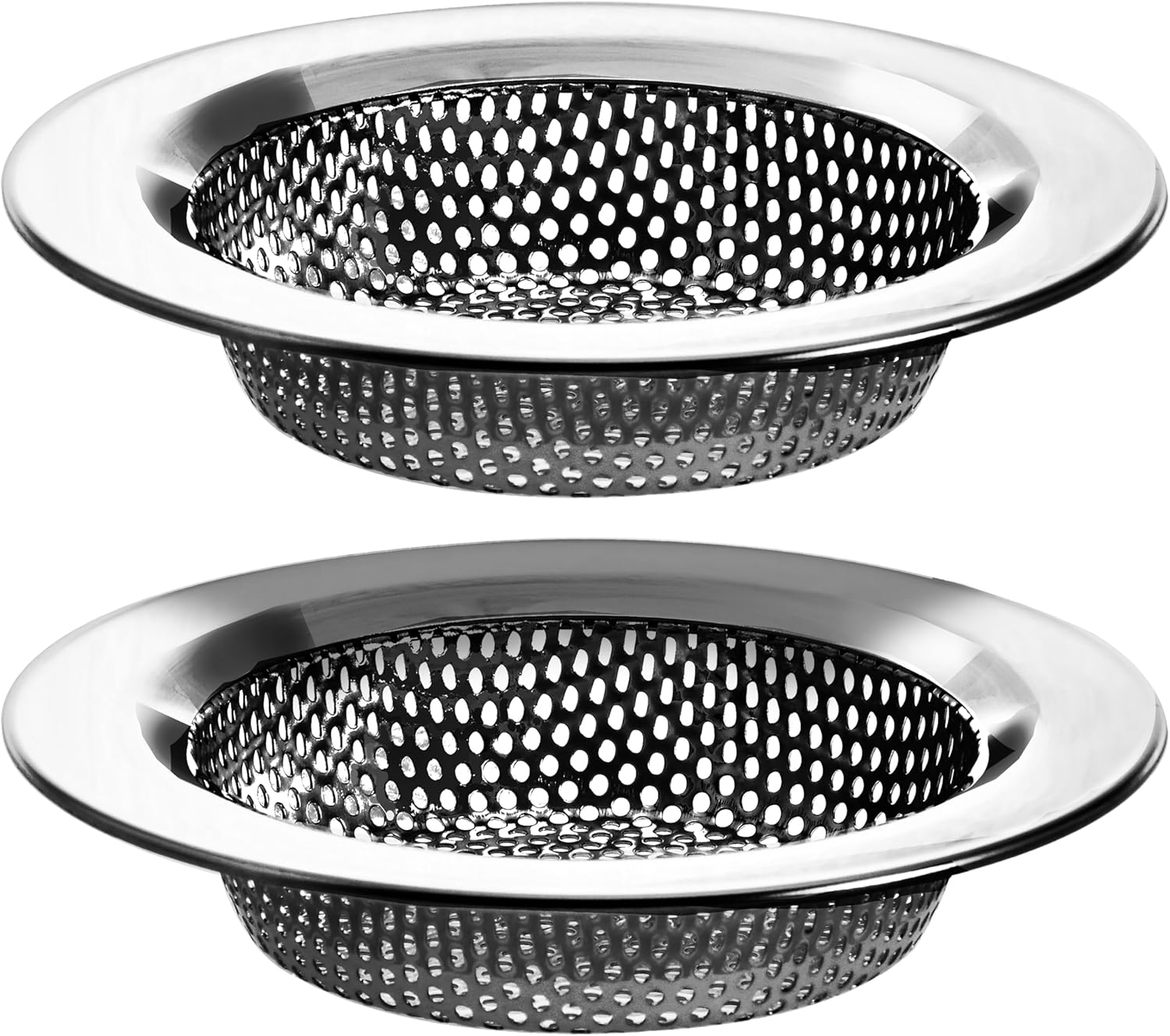 2 Pack 4.5" Top / 3" Basket Stainless Steel Kitchen Sink Drain Strainer J84475