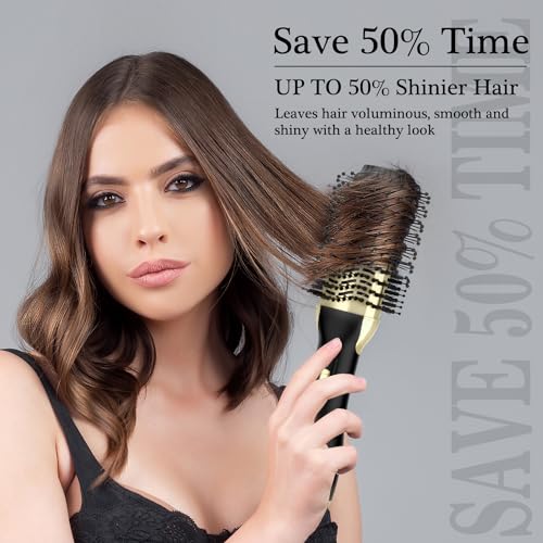 Hot Air Brush Blow Dryer Brush (Black, Red) I8343