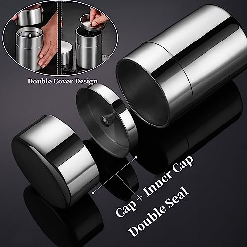Stainless Steel Tea Canister with Airtight Double Lids (550ml) B1722