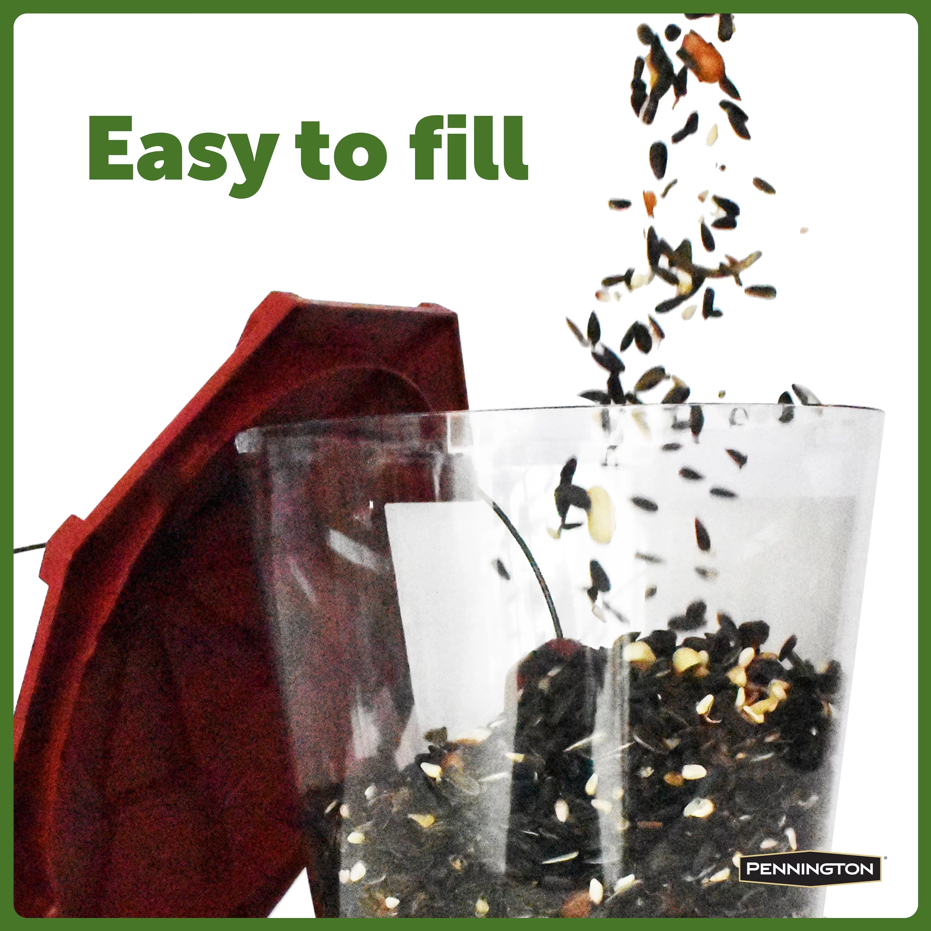 Red Recycled Plastic Wild Bird Hopper Feeder, 7 lb. Capacity, 2 Pack I2866