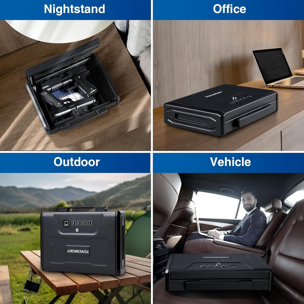 Black Biometric Gun Safe for Handgun with 2 Capacity T424523