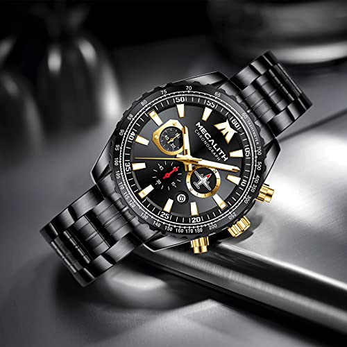 Mens Analog Quartz Chronograph Military Watch 46mm Stainless Steel X991100