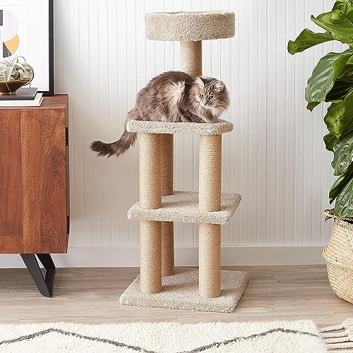 Beige Large Cat Tree with Scratching Posts J1741