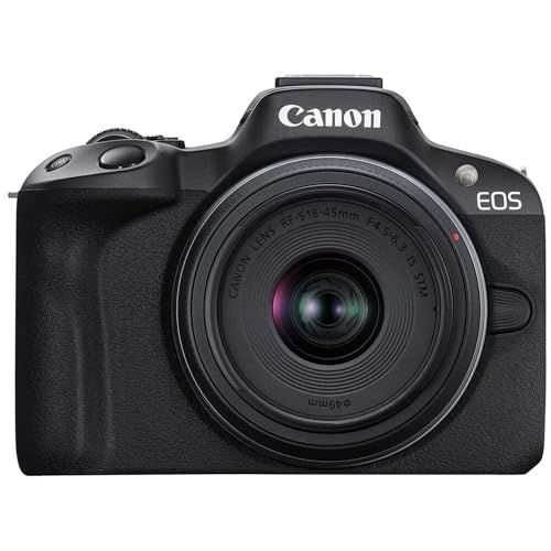 Black Mirrorless Camera with RF-S 18-45mm and RF-S 55-210mm Lens Kit R200